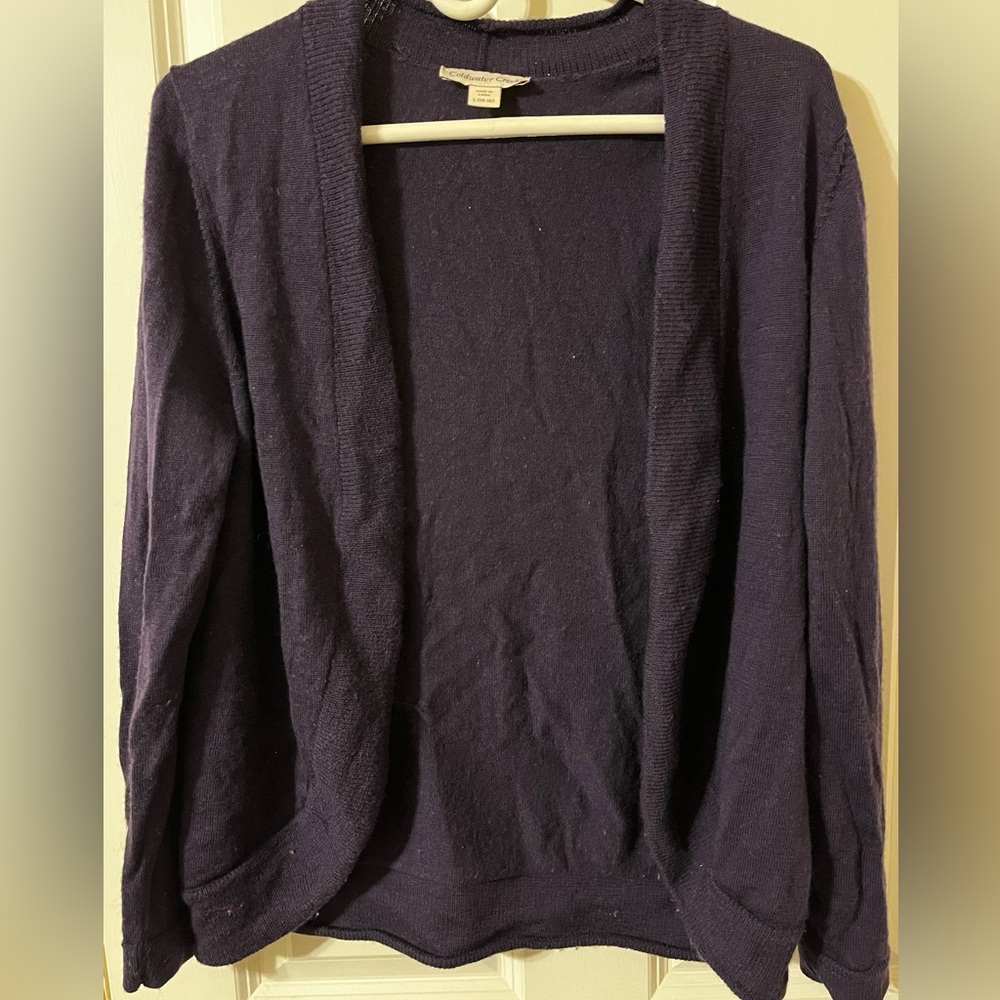 Coldwater Creek Purple Wool Cardigan